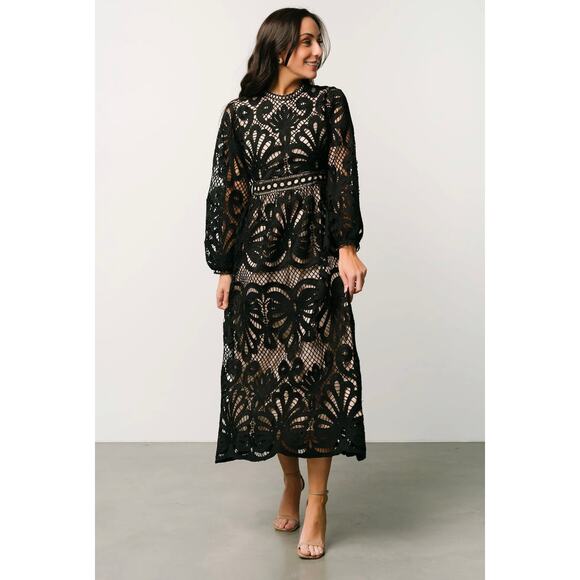 SHEIN Black Crochet Lace Maxi Dress - Picture 11 of 11